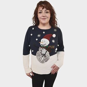 Holiday Time Sweater Pullover Embellished Size Large